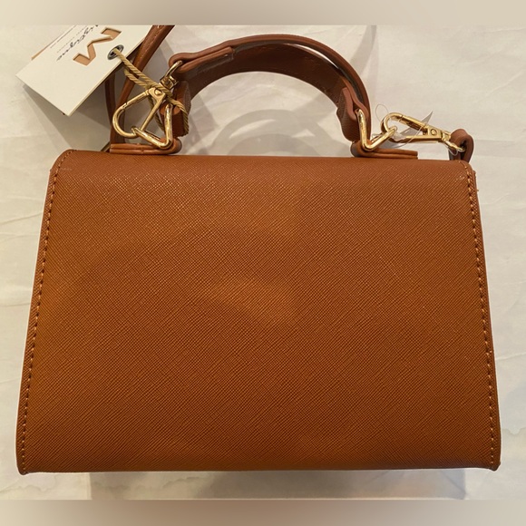 Francesca’s Shoulder Bag Briar Mini Satchel Strap Convertible crossbody Cognac - Picture 3 of 9